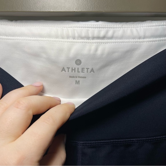 Athleta women's blue white Precision active 7/8 ankle tight leggings in size S - Picture 6 of 10